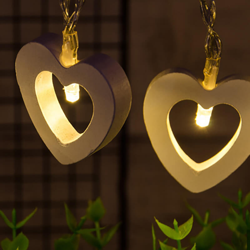BowLift | Wooden Heart String Lights