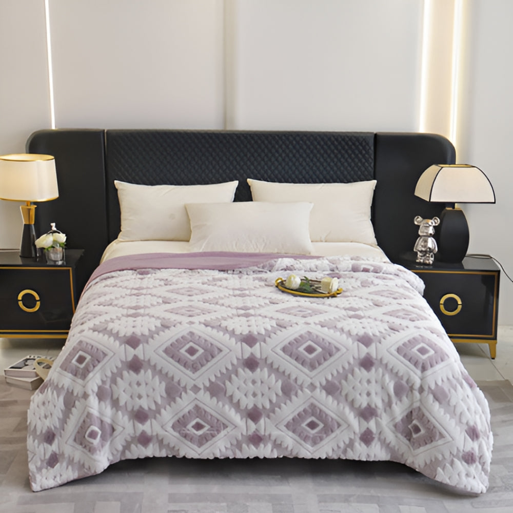 BowLift | Zyra Double Layer Geometric Throw Blanket