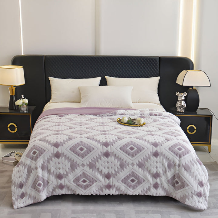 BowLift | Zyra Double Layer Geometric Throw Blanket