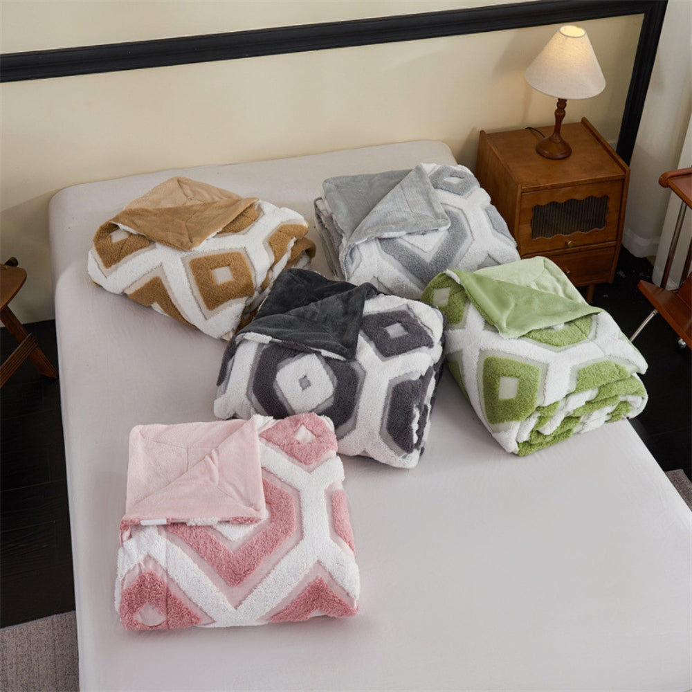 BowLift | Zyra Double Layer Geometric Throw Blanket