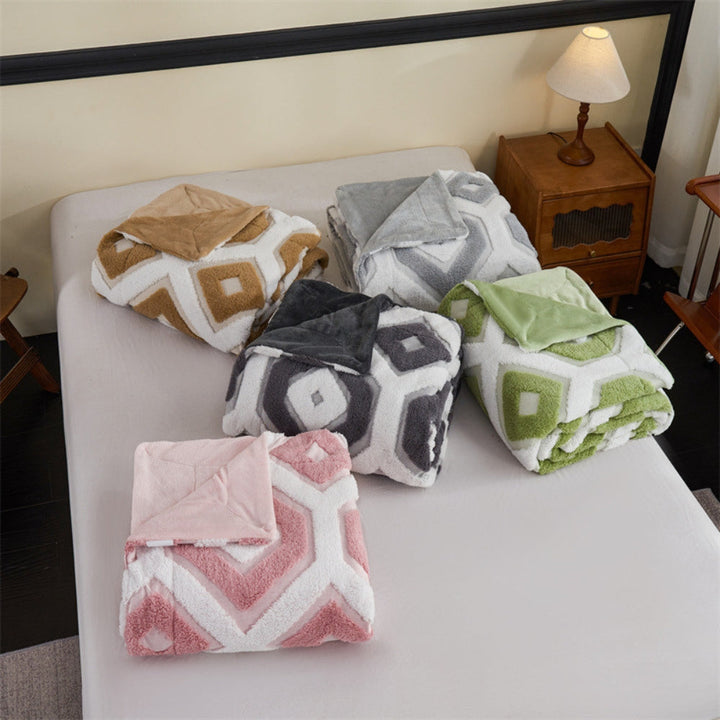 BowLift | Zyra Double Layer Geometric Throw Blanket