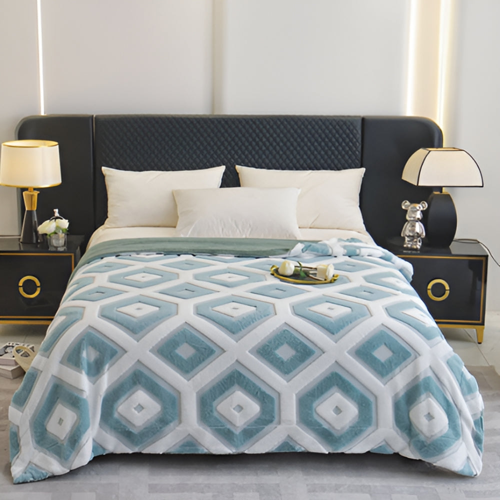 BowLift | Zyra Double Layer Geometric Throw Blanket