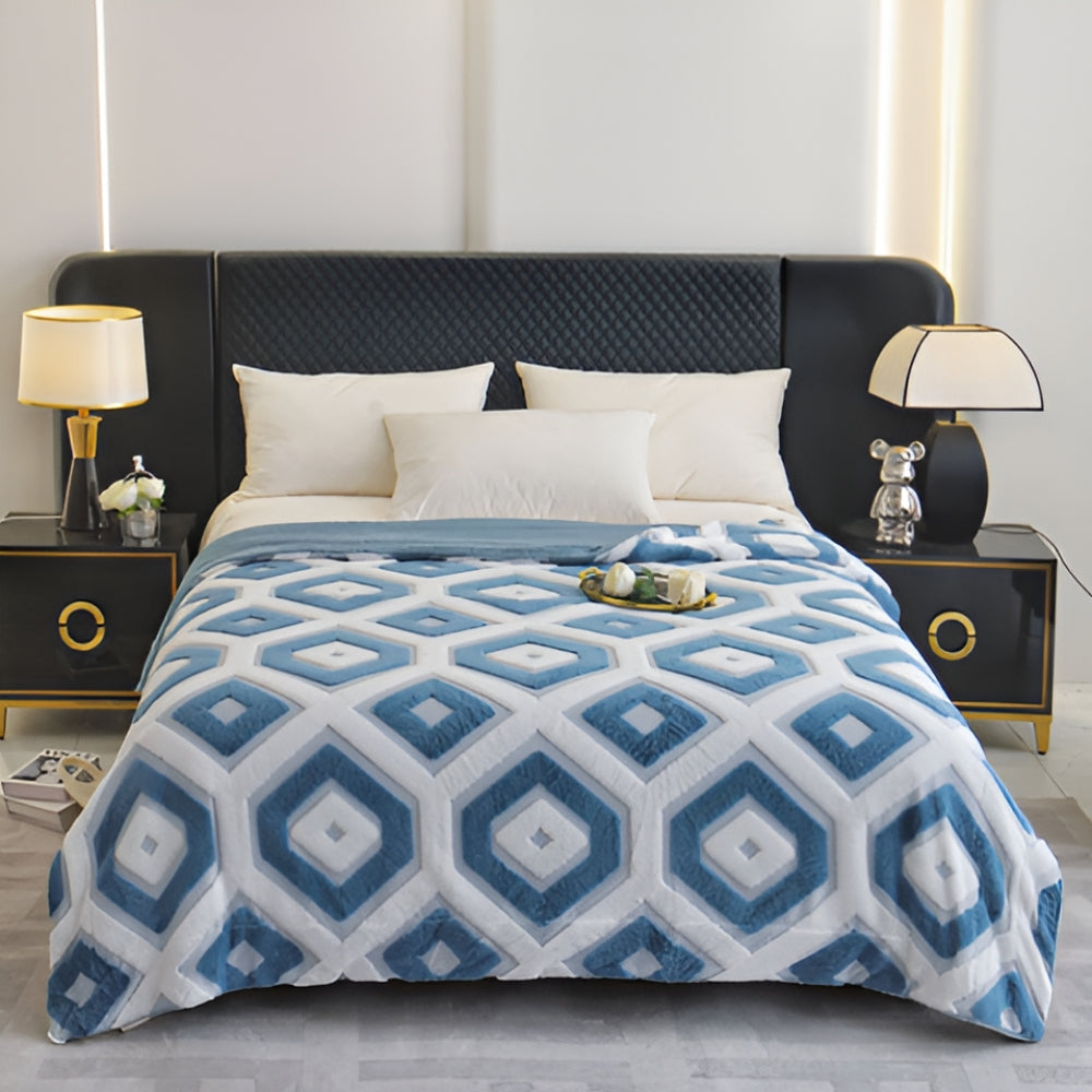 BowLift | Zyra Double Layer Geometric Throw Blanket