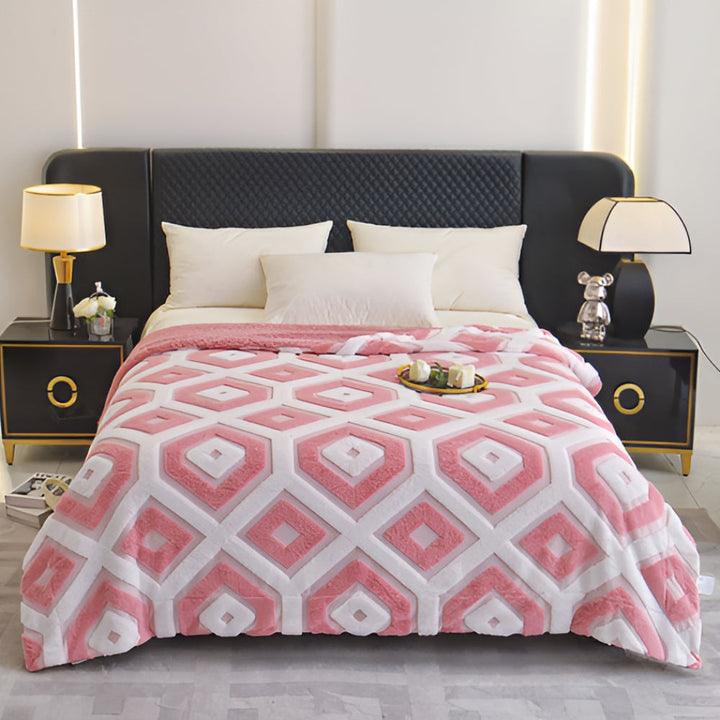 BowLift | Zyra Double Layer Geometric Throw Blanket