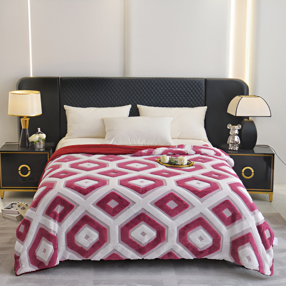 BowLift | Zyra Double Layer Geometric Throw Blanket