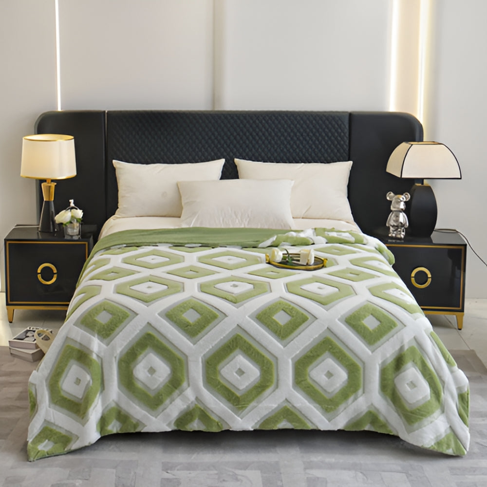 BowLift | Zyra Double Layer Geometric Throw Blanket