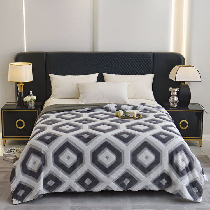 BowLift | Zyra Double Layer Geometric Throw Blanket