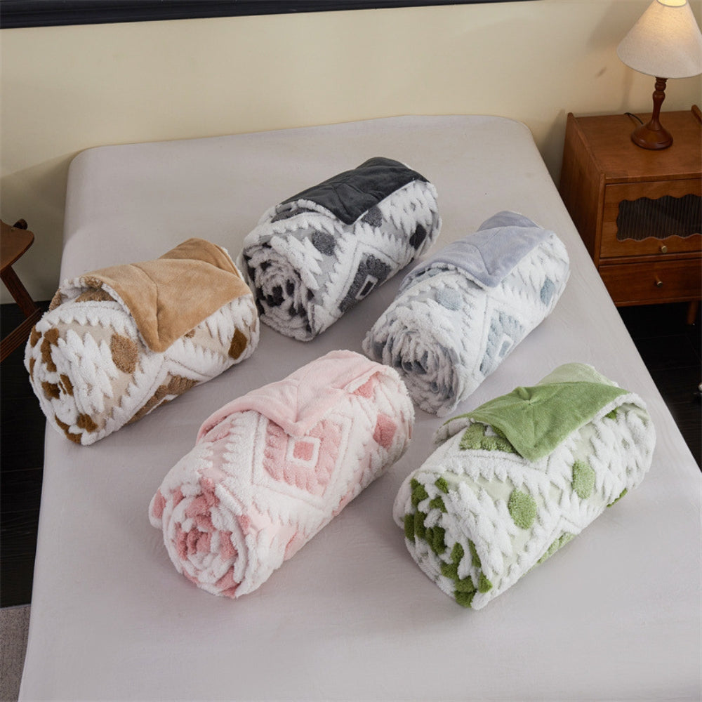 BowLift | Zyra Double Layer Geometric Throw Blanket
