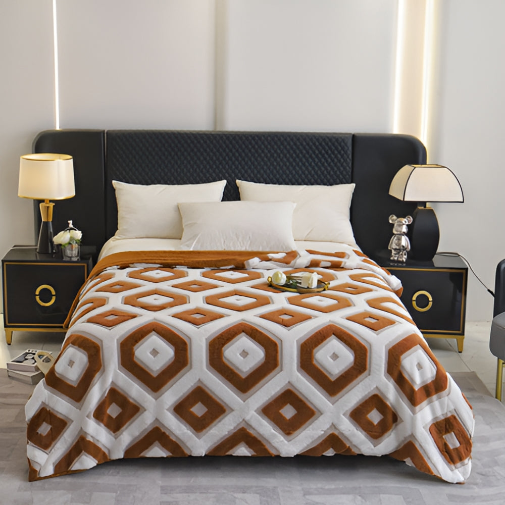 BowLift | Zyra Double Layer Geometric Throw Blanket