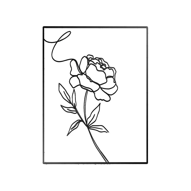 BowLift | Abstract Minimalist Rose Flower Iron Wall Decor