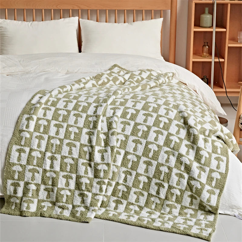 BowLift | Cozy Two Color Checkerboard Plaid Knitted Throw Blanket