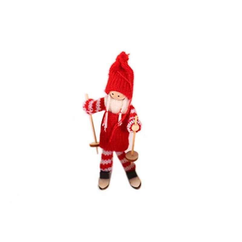 BowLift | Creative Christmas Decoration Wooden Ski Doll