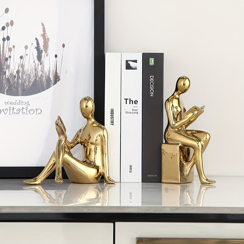 LuxeCeramic - Abstract Ceramic Bookends for Elegant Interiors Bowlift