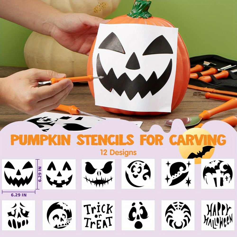 BowLift | Halloween Pumpkin Carving Kit with Stencils | Easy Carved Pumpkins Reusable Tools