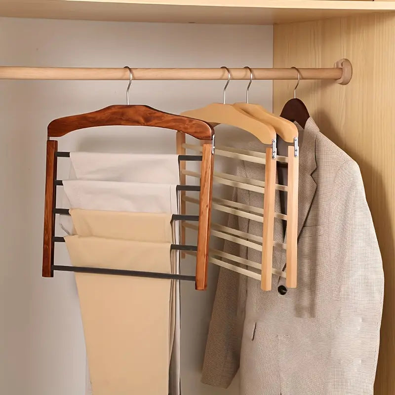 BowLift | Space-saving wooden multi-pants hanger