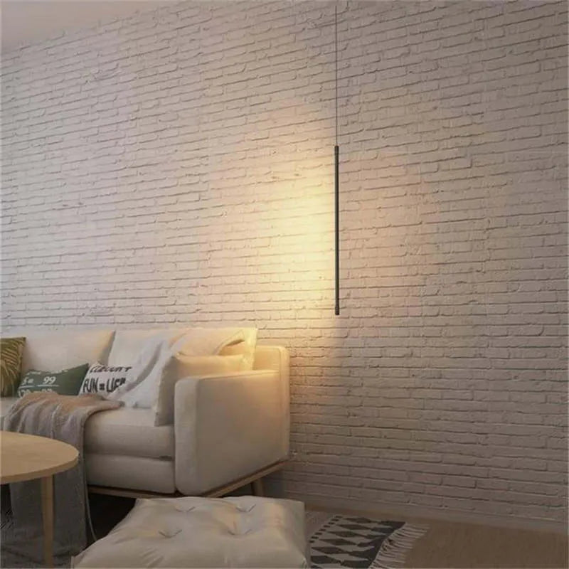 BowLift | Pendant Light Slim Black Metal Bedroom Lamp