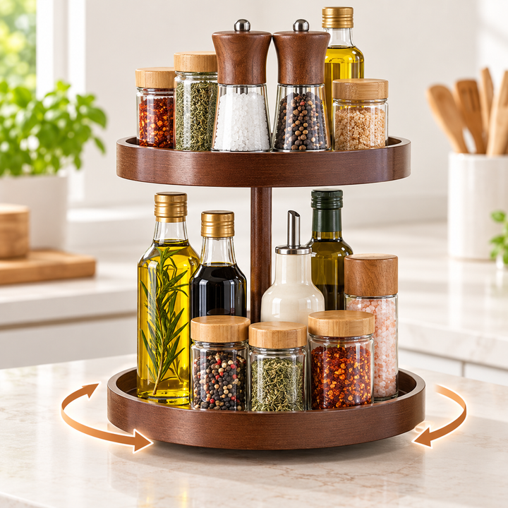 Round Solid Acacia Wood Serving Tray with Low Rim Bowlift