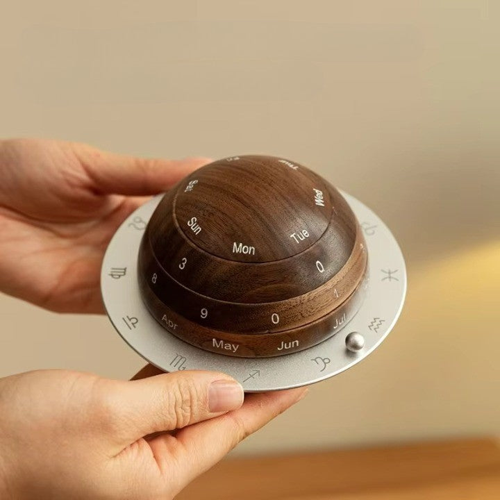 BowLift | Cosmic Cycle Minimalist Rotating Wooden Calendar