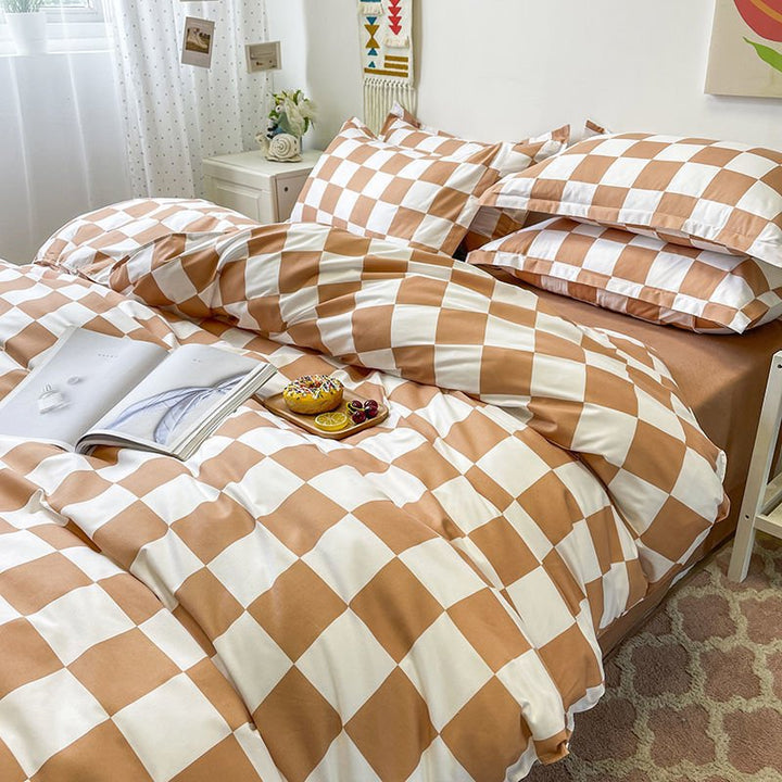 BowLift | Abstract Chessboard Single Bed Linen Set