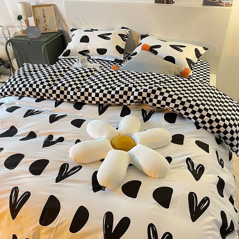 BowLift | Abstract Chessboard Single Bed Linen Set