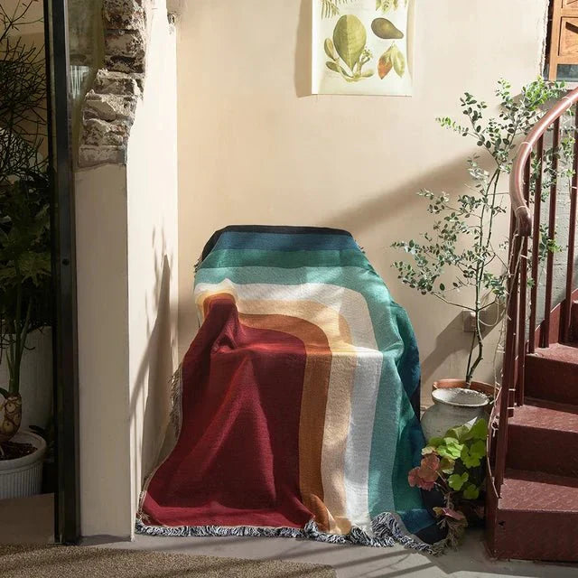 BowLift | Abstract Woven Wall Tapestry Throw Blanket