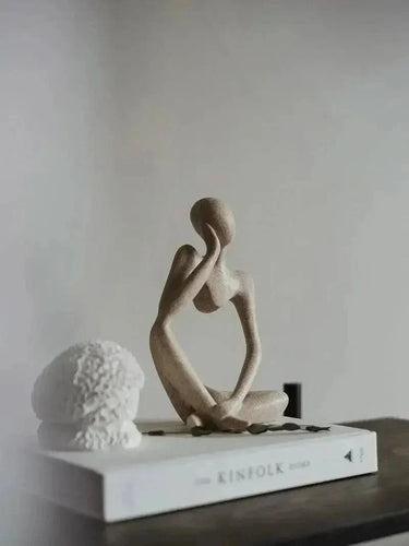 Abstract Thinker Resin Sculpture for Desk or Shelf Decor