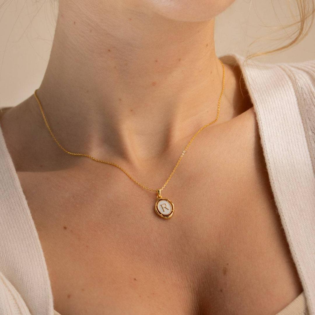 BowLift | Accented Initial Chain Charm Necklace