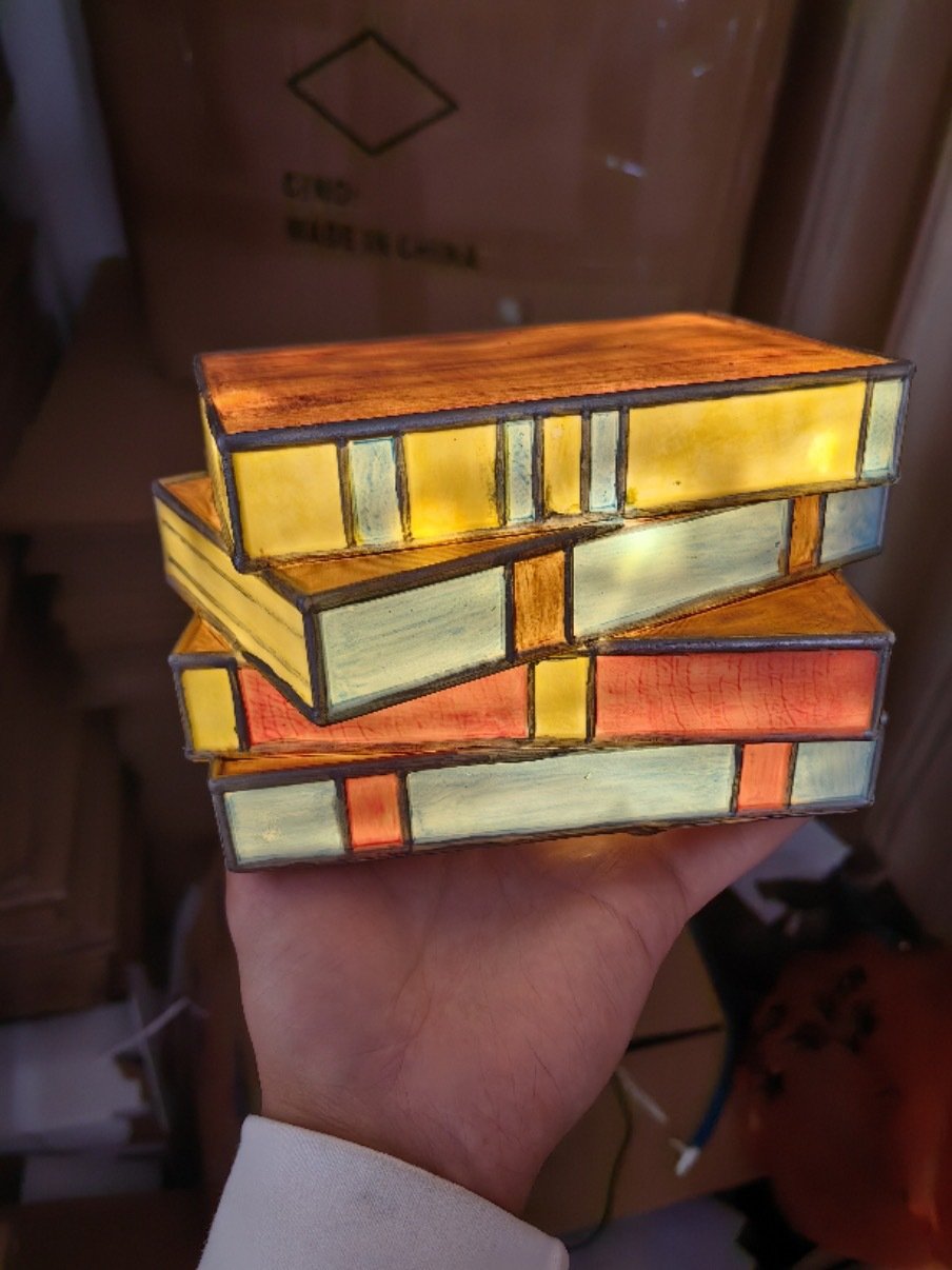 BowLift | Stained Plastic Stacked Books Lamp