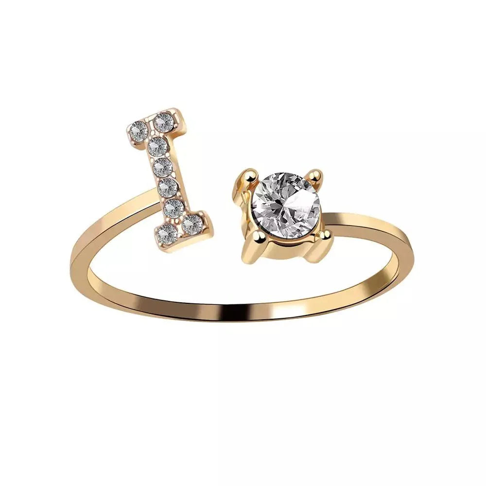 BowLift | Adjustable Dainty Diamond Letter Initial Ring