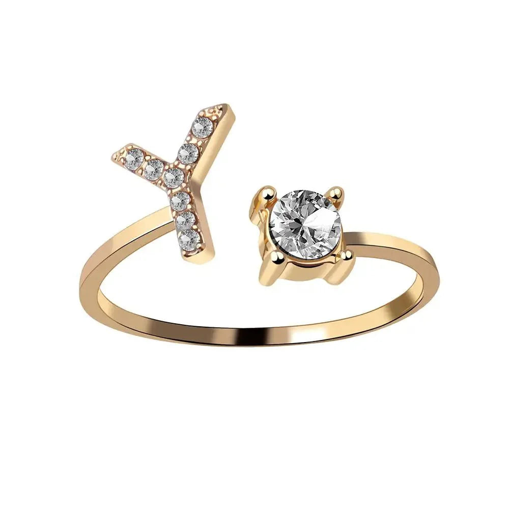 BowLift | Adjustable Dainty Diamond Letter Initial Ring