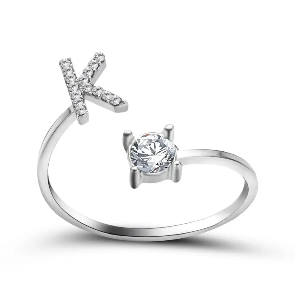BowLift | Adjustable Dainty Diamond Letter Initial Ring