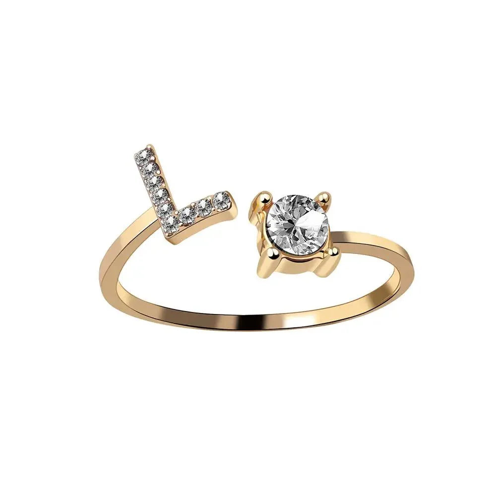 BowLift | Adjustable Dainty Diamond Letter Initial Ring