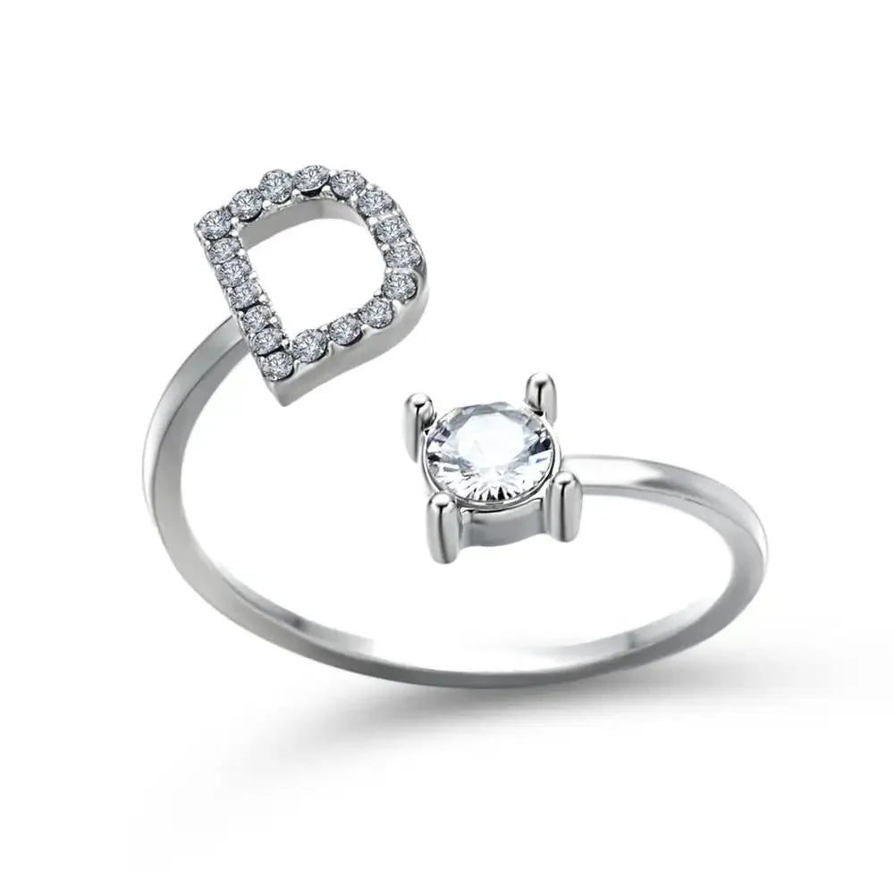 BowLift | Adjustable Dainty Diamond Letter Initial Ring