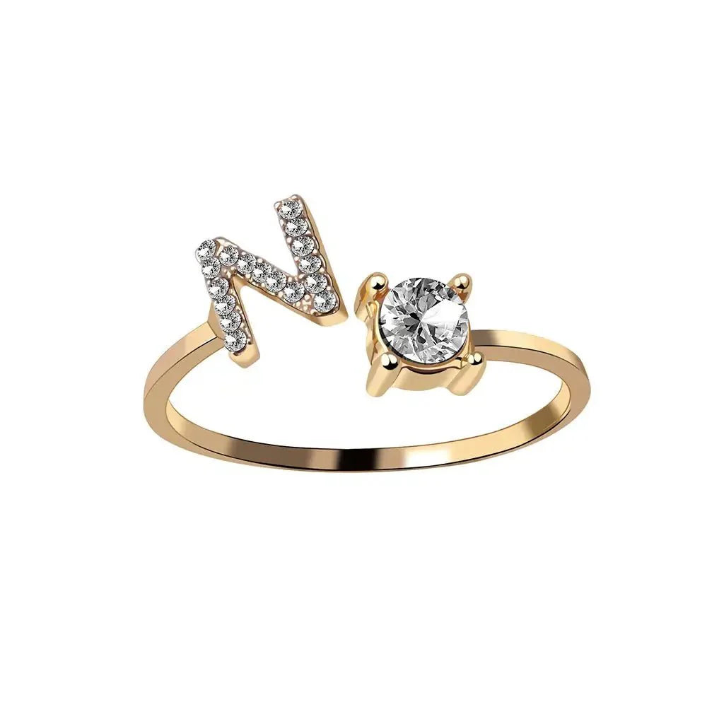 BowLift | Adjustable Dainty Diamond Letter Initial Ring