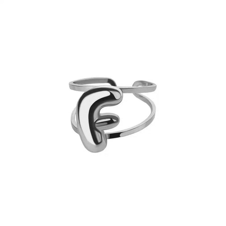 BowLift | Adjustable Open Band Bubble Letter Initial Ring