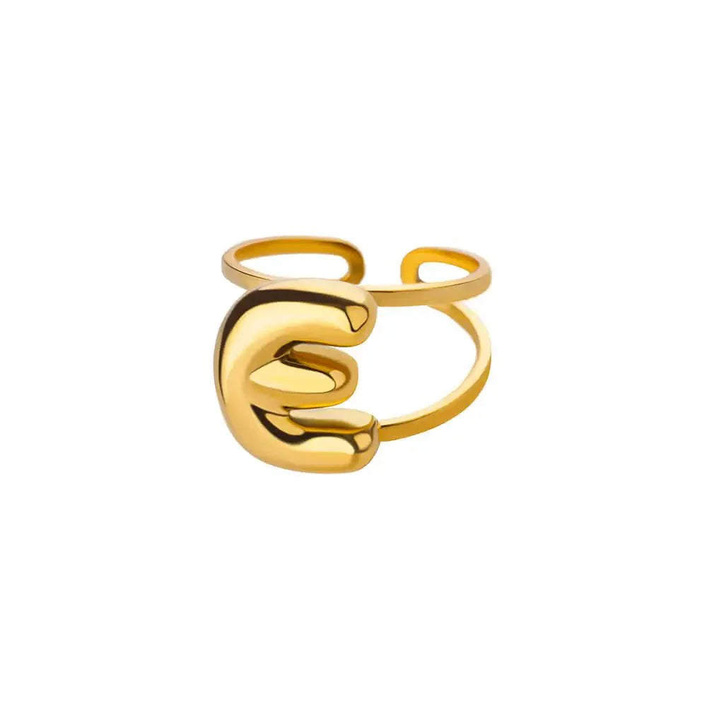 BowLift | Adjustable Open Band Bubble Letter Initial Ring