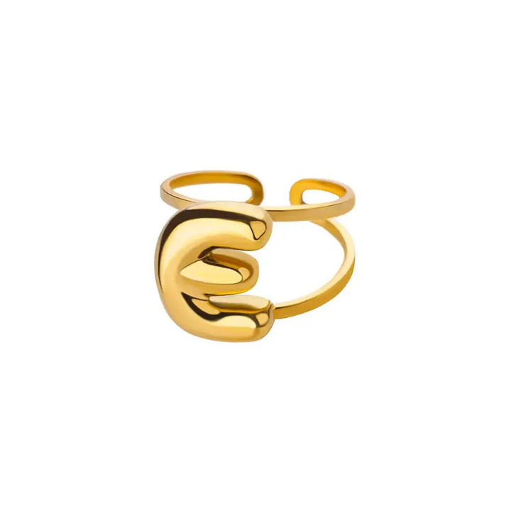 BowLift | Adjustable Open Band Bubble Letter Initial Ring