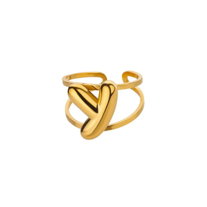 BowLift | Adjustable Open Band Bubble Letter Initial Ring