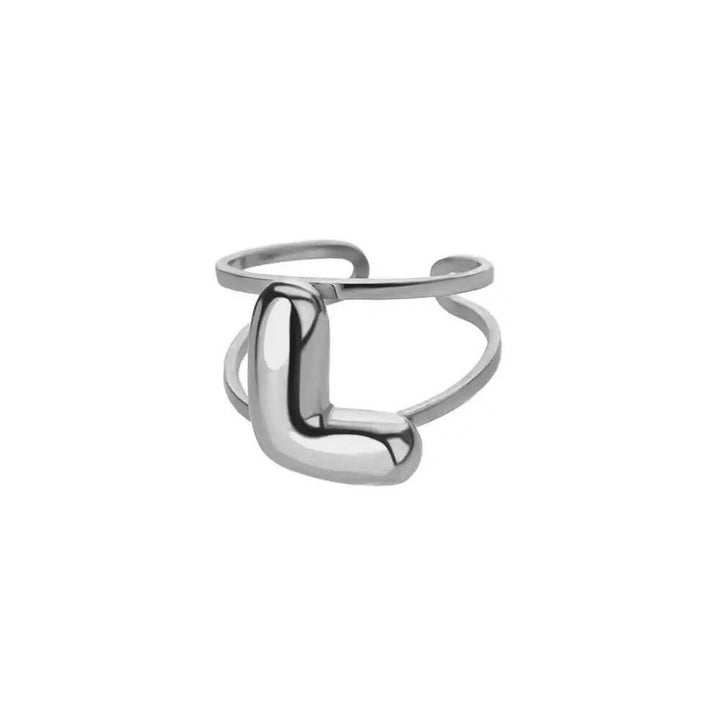 BowLift | Adjustable Open Band Bubble Letter Initial Ring