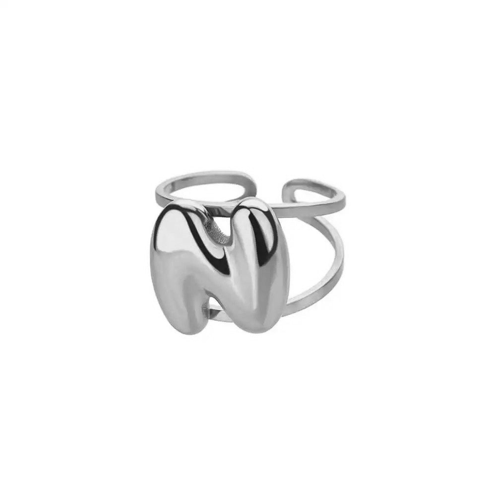 BowLift | Adjustable Open Band Bubble Letter Initial Ring