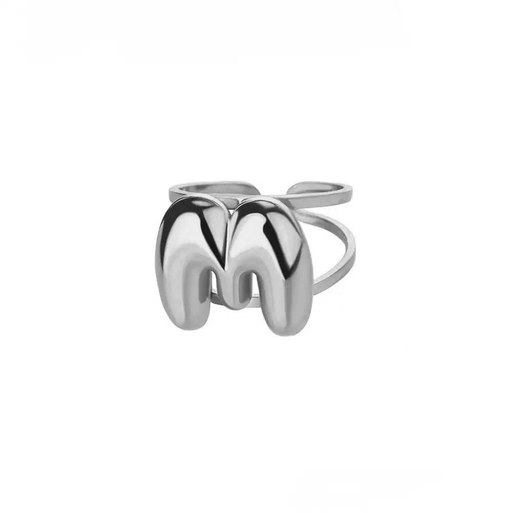 BowLift | Adjustable Open Band Bubble Letter Initial Ring