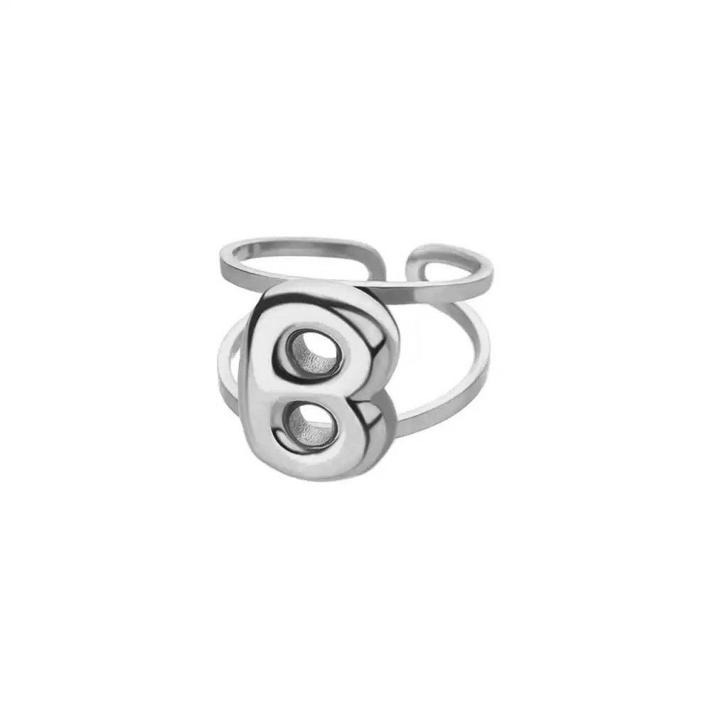 BowLift | Adjustable Open Band Bubble Letter Initial Ring