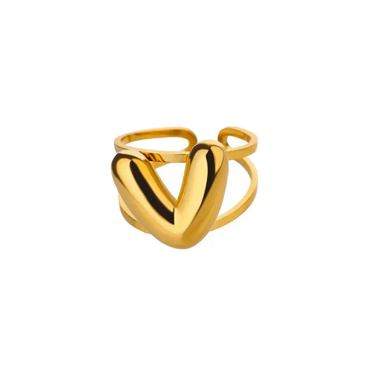 BowLift | Adjustable Open Band Bubble Letter Initial Ring