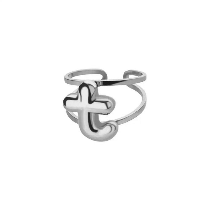 BowLift | Adjustable Open Band Bubble Letter Initial Ring