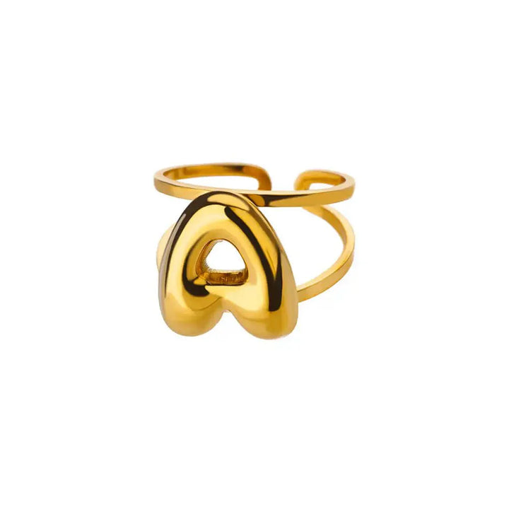 BowLift | Adjustable Open Band Bubble Letter Initial Ring