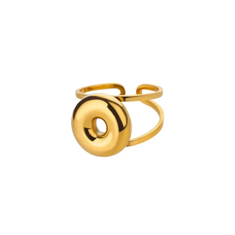 BowLift | Adjustable Open Band Bubble Letter Initial Ring