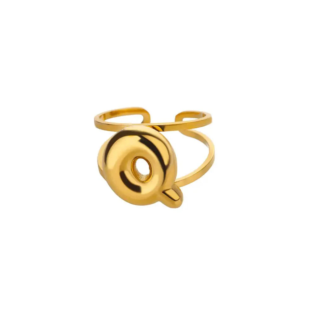 BowLift | Adjustable Open Band Bubble Letter Initial Ring