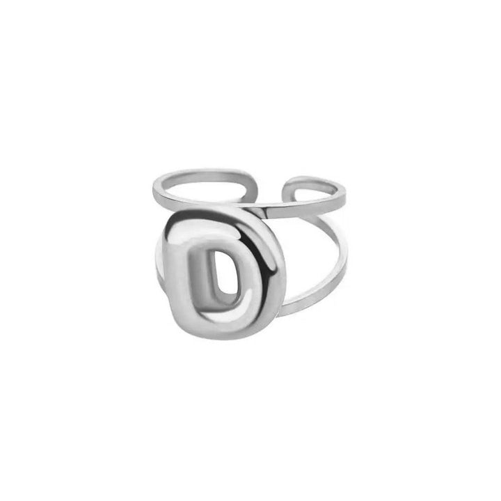BowLift | Adjustable Open Band Bubble Letter Initial Ring