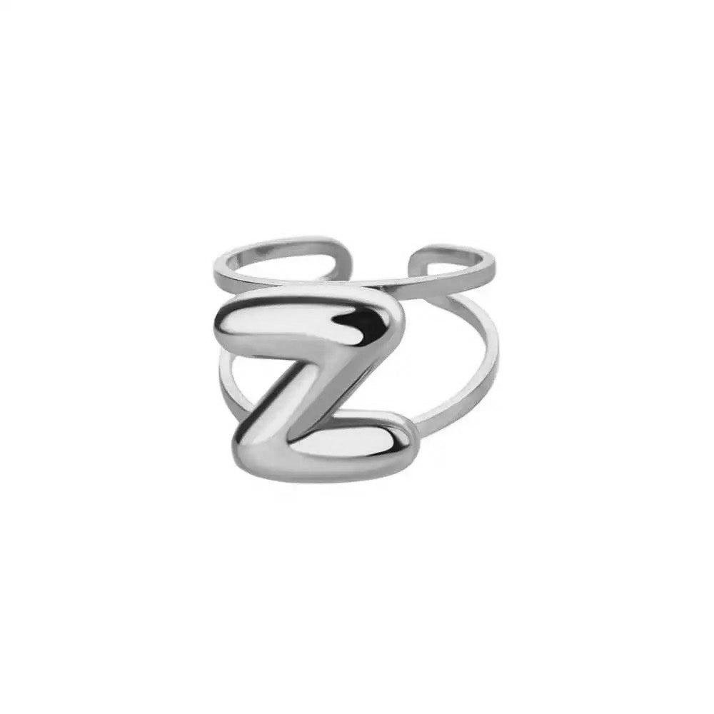 BowLift | Adjustable Open Band Bubble Letter Initial Ring