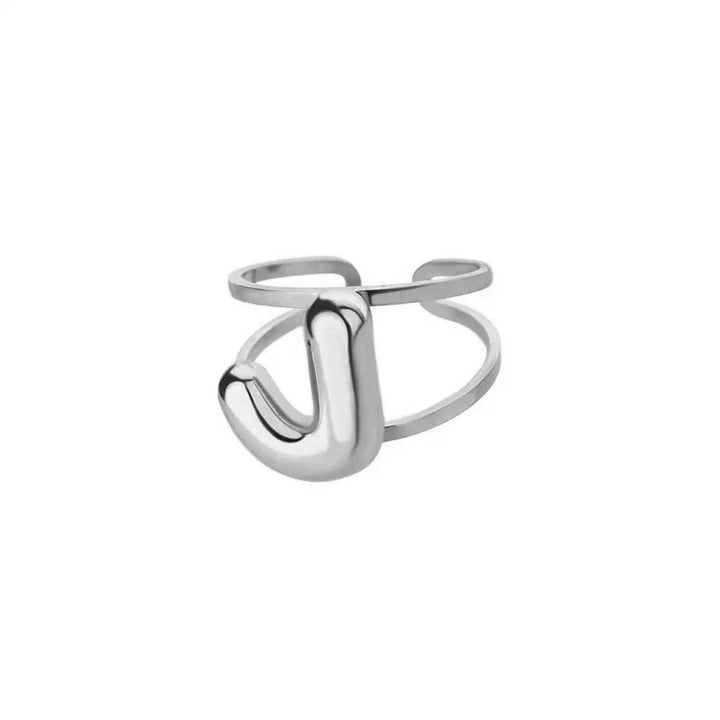 BowLift | Adjustable Open Band Bubble Letter Initial Ring